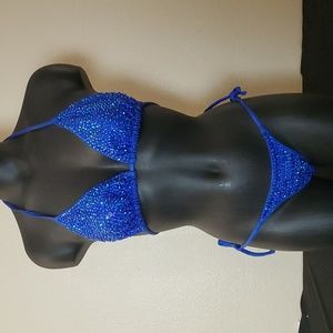 Competition/model/photo shoot rhinestone bikini, B/C cup Royal blue